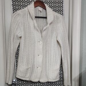 Kenar Cream Cable Knit Cardigan
